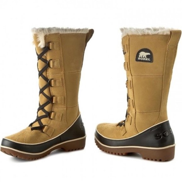 Sorel Tivoli II High Leather Waterproof Lined Winter Boots in Tan - Picture 1 of 10
